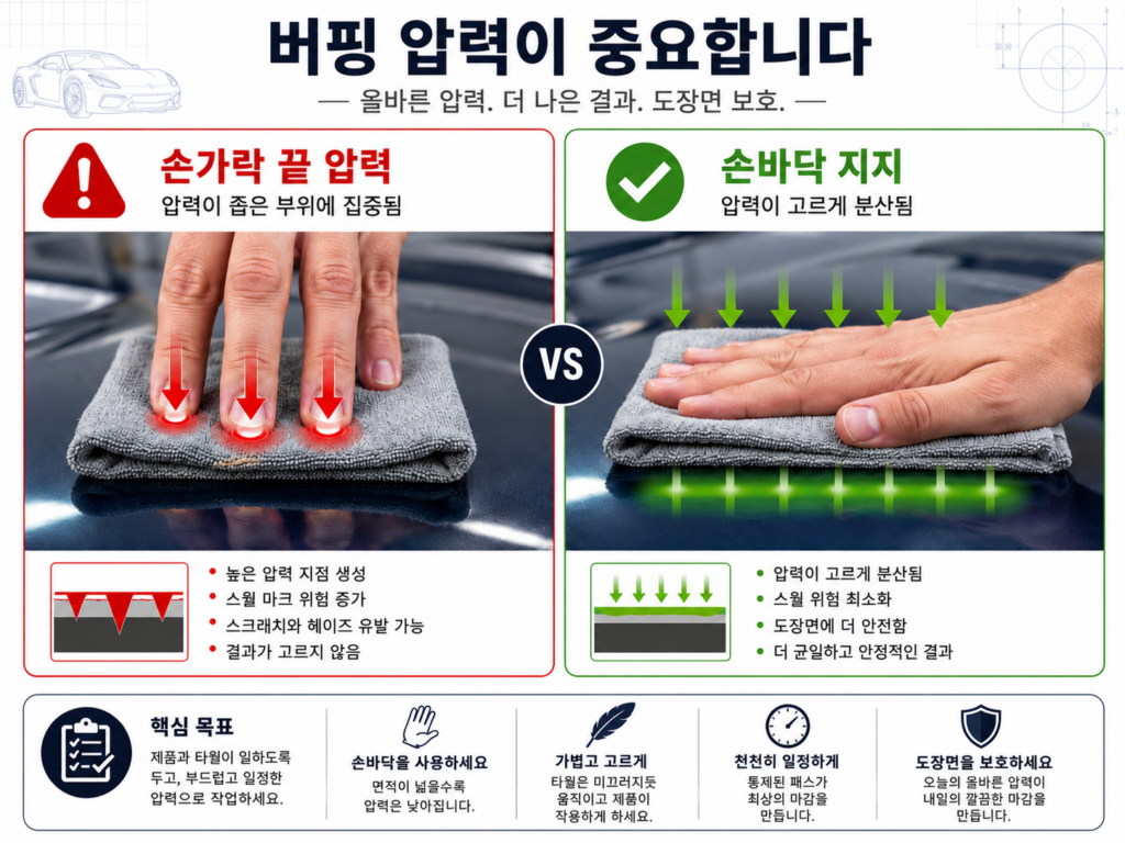 손가락과 손바닥으로 지지하는 비교이미지