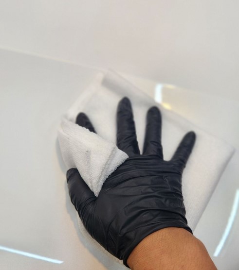 Removing a water spot with a water spot remover